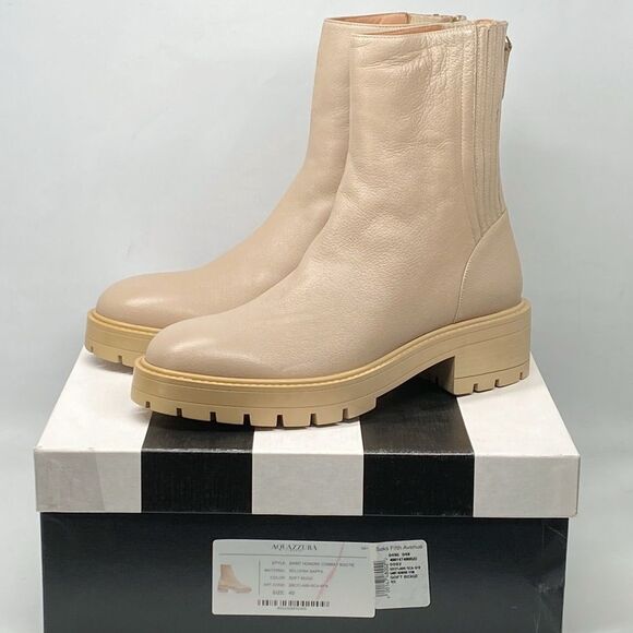 Aquazzura Saint Honore Leather Combat Booties size 40 - Picture 13 of 15